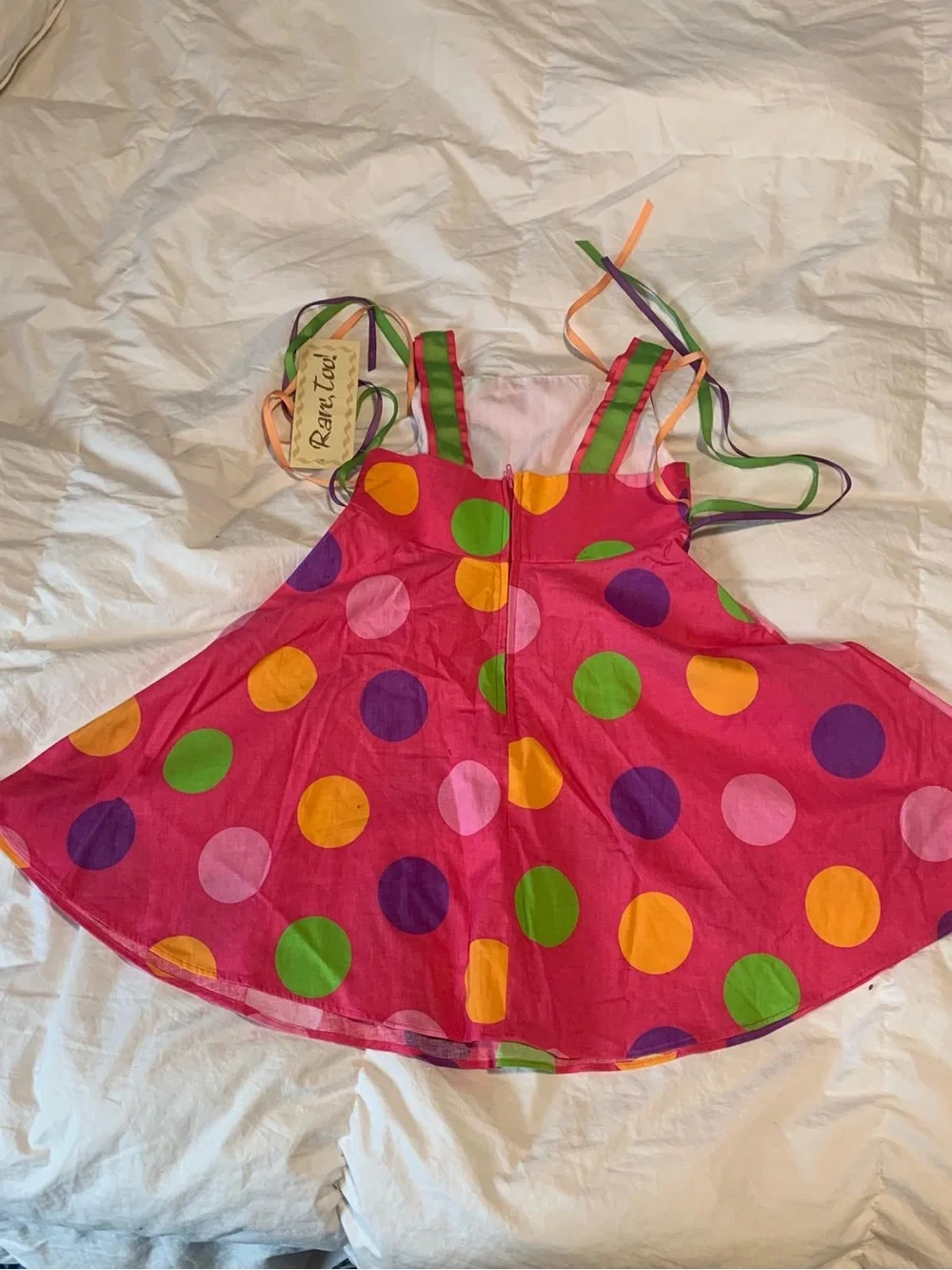 Rare Too Girls' Pink Polka Dot Summer Dress